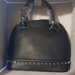 Black Handbag with Silver Accents